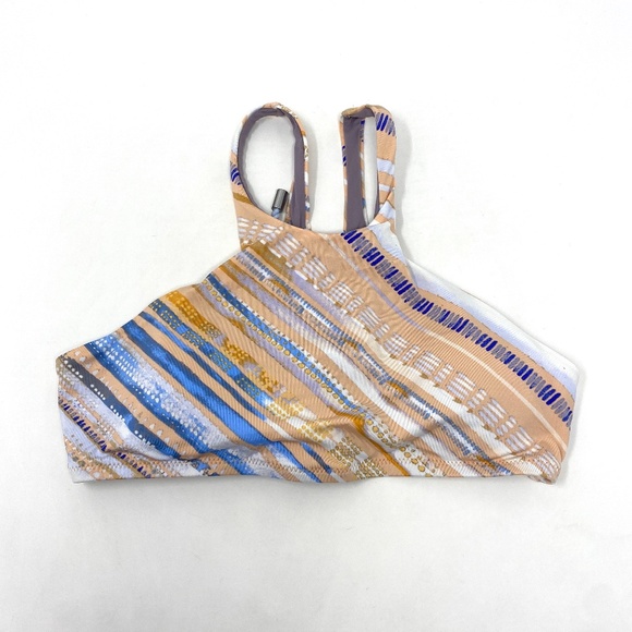 Dolce Vita High Neck Lace Up Bikini Halter TOP ONLY in Cloud Peach White… - Picture 2 of 8